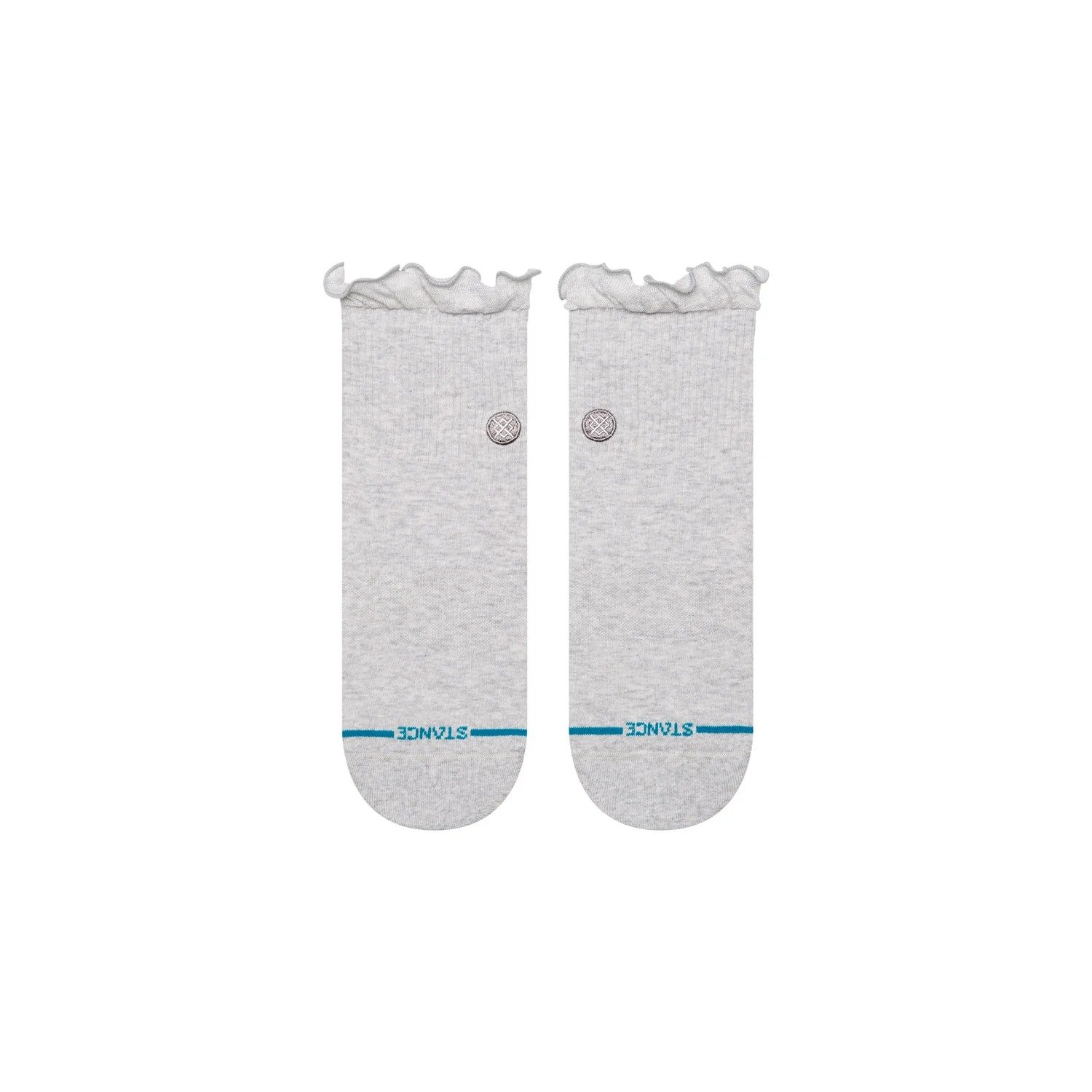 RUFFLE ICON QUARTER SOCKS - HEATHER GREY - Image 3