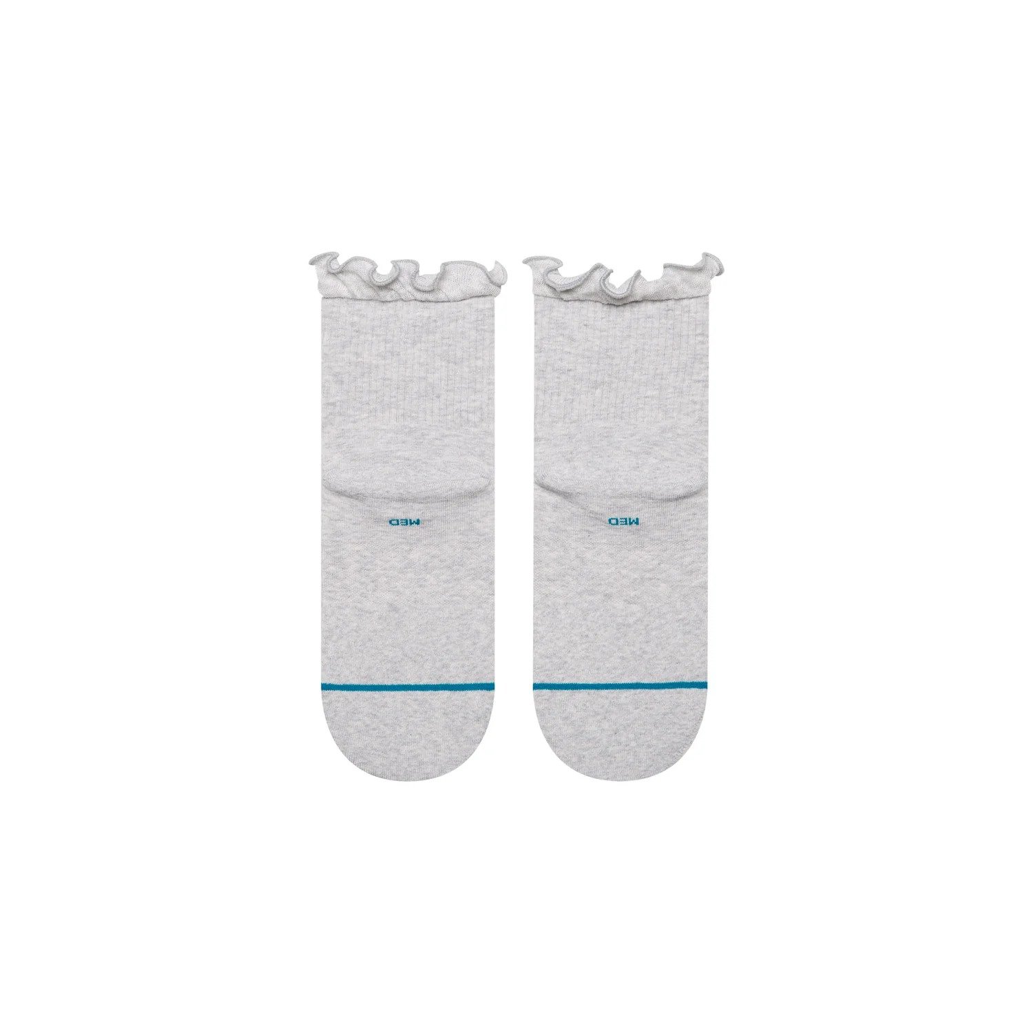 RUFFLE ICON QUARTER SOCKS - HEATHER GREY - Image 4